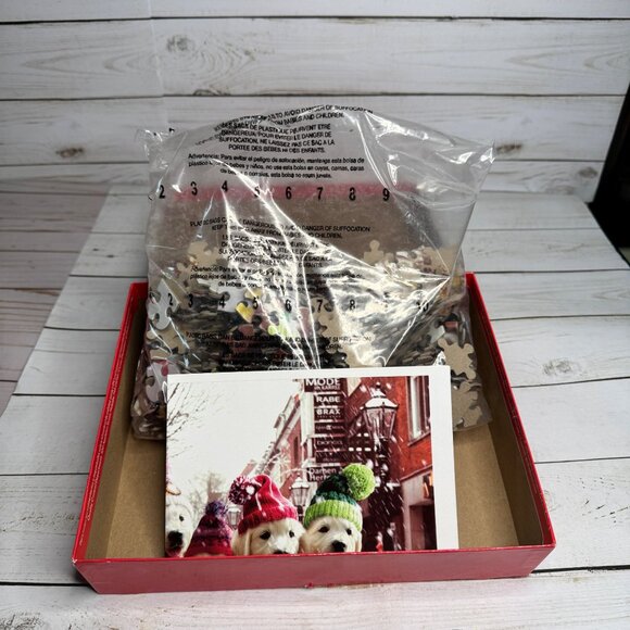 Avanti Puppies in Winter Hats 550 Piece Puzzle by Ceaco Christmas Dogs Wagon - Picture 6 of 7